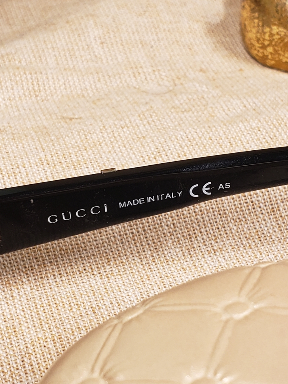 Authentic Gucci Black Prescription Frames Glasses w/ Gold GG Hardware - Picture 7 of 9